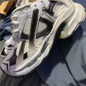 White and Black Athletic Sneakers